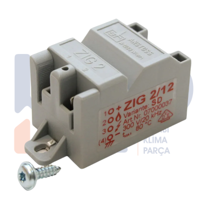 Ateşleme Trafosu Anstoss ZIG 2/12 SD Gri (07000037) Vaillant 0020213915, 091258, Saunier Duval, Protherm A000035144
